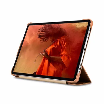 Icarer iPad Oro 10.9 2020 M. Derliaus natūralios Odos Folio Case For iPad Pro 11