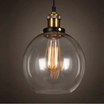 Derliaus Sieniniai šviestuvai Amerikos šalyje kūrybos stiklo Pakabukas Lempa E27 Edison Lemputės, Valgomasis kambarys, Virtuvė, Namų Paprasta Lempa