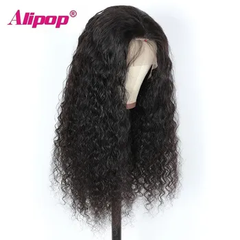 Alipop Garbanotas Žmogaus Plaukų Perukai Moterims, T Dalis, Perukai Malaizija Garbanotas Nėriniai Priekiniai Perukai Pru Nupeštos Brazilijos Remy Plaukų