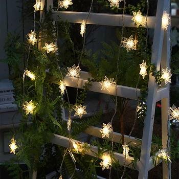 LED pasakų girliandą žiburiai Kalėdų šviesos eilutę snaigės stiliaus miegamojo kambarį sodas šviesos eilutę apdailos baterija