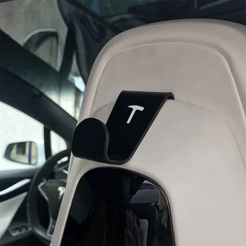 2vnt Automobilių Reikmenys, Tinkami Tesla Model 3/S/X automobilių Sėdynės Pagalvėlės Kablys Juoda Pakaba Turėtojas auto accessories -2020