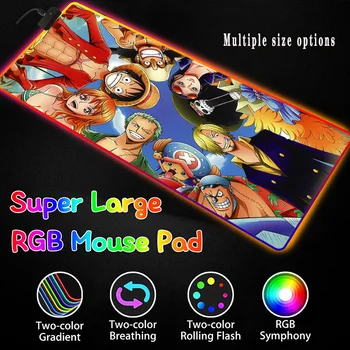 Mairuige One Piece Anime Pelės Mygtukai RGB LED Pelės Mygtukai Player Mielas ir Gražus Didelis Siūlės Nešiojamas Nešiojamojo kompiuterio Stalas Kilimėlis 40x90 / 30x80CM