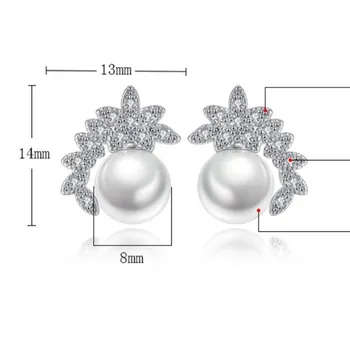 NEHZY 925 sterlingas sidabro naujų papuošalai, auskarai aukštos kokybės retro paprasta kubinis cirkonis perlas sidabro spalvos auskarai