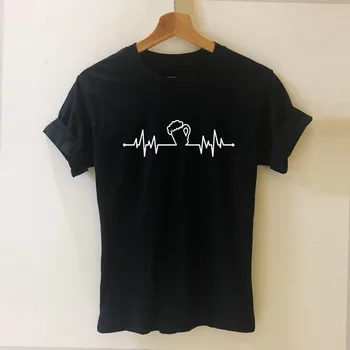 Alaus Širdies Harajuku Marškinėliai Juokinga T-shirt Moterims, Drabužiai Atsitiktinis trumpomis Rankovėmis Viršūnes Trišakiai Plius Dydis