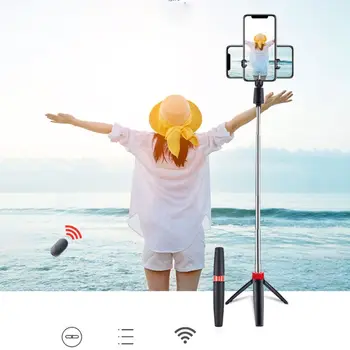 Mini Nešiojamas Selfie Stick Reguliuojamas Teleskopinis Trikojis, Sulankstomas Telefono Stovas Laikiklis su 