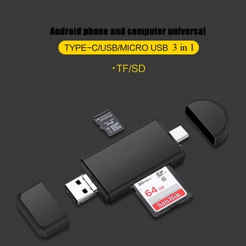 Universalus SD TF Cardreader 3 1. C Tipo Kortelių Skaitytuvą, Nešiojamųjų kompiuterių Priedai, OTG Micro SD Kortelė Microsd Reader Tipas-C USB 3.0 Adapteris