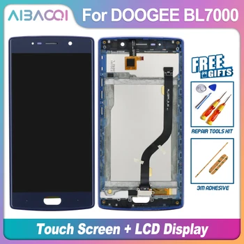 Naujas Originalus 5.5 colių Jutiklinis Ekranas+1920X1080 LCD Ekranas+karkaso konstrukcijos Pakeitimo Doogee BL7000 Android 7.0