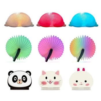 Kūrybinės Animacijos Sulankstomas Knygos Šviesa Spalvinga USB Naktį Šviesos Nešiojamų Gyvūnų Panda Katytė Triušis Modelius Vaikai Miega Knyga Lempos