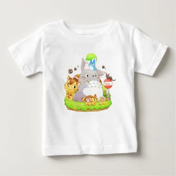 Vaikai Anime Totoro Spausdinti Marškinėliai Vaikams aukštos kokybės medvilnės marškinėliai Vasaros Top Mergaitėms, Berniukams trumpomis Rankovėmis Drabužius, Kūdikių marškinėliai