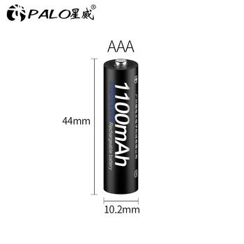 Palo 16 unids/daug AAA 1100mAh ni-mh 1.2 V įkraunamas Battria AAA baterijos 3A Baterijos įkraunamos ni-mh baterijos vaizdo kamera