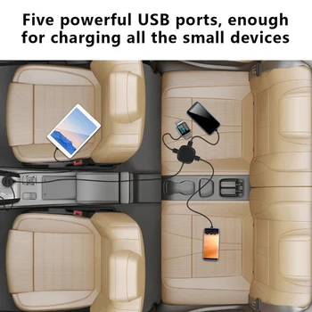 3.1 5 USB Automobilinis Įkroviklis su Splittery Universalus Telefono Automobilių-Įkroviklis, skirtas Samsung S10 S9 Plus S8 iPhone XS X 7 8 Plus Tabletės