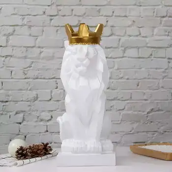 Crown Liūtas Figūrėlės Dervos Šiuolaikinio Abstraktaus Amatų Geometrinis Gyvūnų, Miniatiūrinės Puošybos Namų biuro Apdailos
