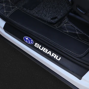 4pcs Automobilių Durų Slenksčio Įklija, Subaru Impreza wrx sti Impreza XV BRZ Forester Legacy Anglies Pluošto Durų Slenksčio Priedai