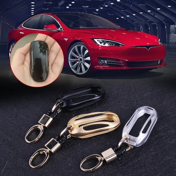 CITALL Naujų Automobilių Aliuminio Lydinio Auto Raktas Fob Padengti Turėtojas Keychain tinka Tesla Model X
