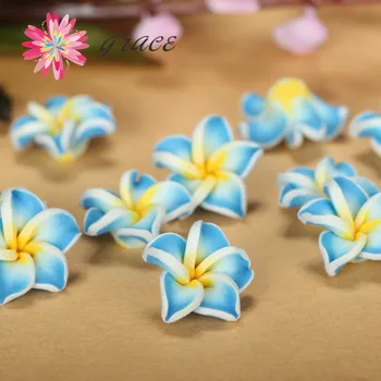 100vnt/daug 15mm Polimero Molio Miniatiūrinių Frangipani Plumeria Gėlių Granulių Tiekimo 