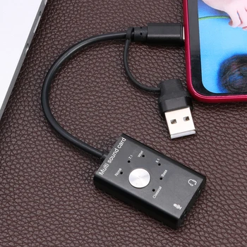 USB Išorinė Garso plokštė USB 2.0 Tipas-C-3.5 mm Lizdas, Stereo Ausinių Mikrofonas, Audio Adapteris, skirtas Laimėti 