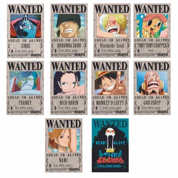 10vnt/Set Cartoon Vienas Gabalas Namų Dekoro Siena Lipdukas Japonų Anime Luffy Darželio Vaikų Kambario Plakatai