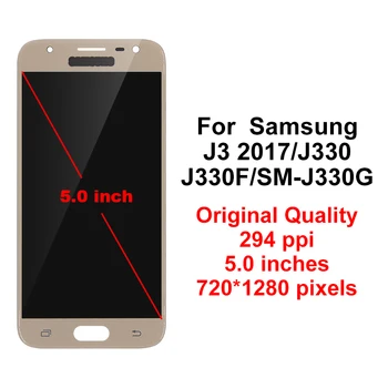 Originalus LCD Samsung Galaxy j3 skyrius 2017 LCD Jutiklinis Ekranas skaitmeninis keitiklis Asamblėjos Ryškumo Kontrolės Galaxy j3 skyrius Pro J330F J330 LCD