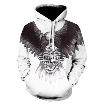 Vyrų individualumą dizaino flying eagle spausdinti hoodie mados vyrų ir moterų sporto street wear riedlentė plonas harajuku jacke