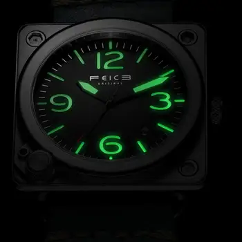FEICE Vyrų Kvadratinių Automatinis laikrodis atsparus Vandeniui Mechaninė Žiūrėti Šviesos Analoginis Rankiniai Laikrodžiai Vyrams -FM508