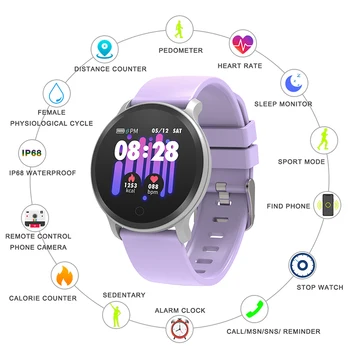 BingoFit Smart Watch Moterų Sveikatos Priežiūros Vandeniui Širdies ritmo Monitorius Fitness Tracker Pranešimą Priminimas Reloj inteligente Hombre