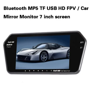 4 LED Belaidžio Atsarginės Naktį galinio vaizdo Parkavimo atbuline Kamera + Bluetooth MP5 TF USB HD FPV / Automobilių Veidrodėliai Ekranas 7 colių ekranas