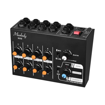 Muslady NX8 Ultra-compact 8 Kanalų Stereo Audio Garso Maišytuvas, Žemas Triukšmo su Echo Funkcija maišytuvas garso audio midi sąsaja