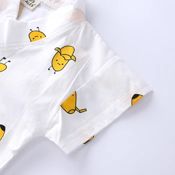 RP-265 Naujas vasaros vaikų drabužiai berniukams, mergaitėms trumpomis rankovėmis marškinėliai + kelnės 2vnt. medvilnės animacinių filmų spausdinti kūdikių rinkiniai