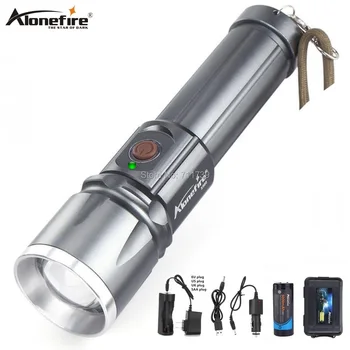 AloneFire X900 CREE XML T6 LED Zaklamp Aliuminio žibintuvėlį, Fakelą Zoom lanterna Vandeniui žibintų žygis 26650 Baterija USB mokestis