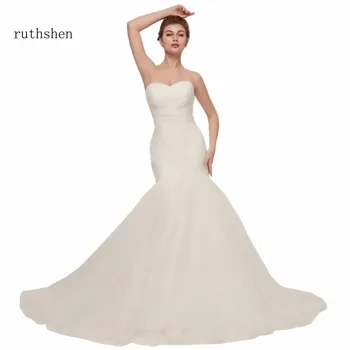 Ruthshen Derliaus Mermaid Princesė Vestuvių Suknelės, Pigūs Brangioji Kaklo Vestidos Baratos 2020 Chalatas De Mariee Vestuvių Suknelės
