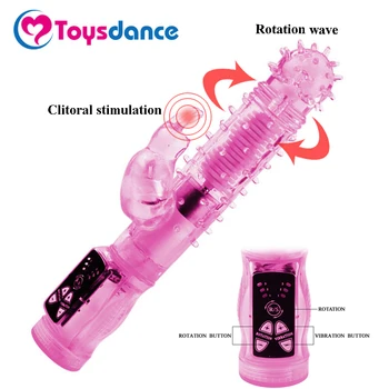 Toysdance Rabbit Vibratorius Moterims 3 Funkcijas Klitorio Vibracijos Banga Sukimosi G-taško Stimuliacija Varpos Vibe Suaugusiųjų Sekso Žaislai