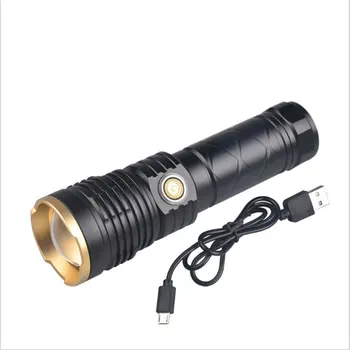TMWT Galingas XHP50 LED Žibintuvėlis 2000 liumenų, 26650 USB Įkrovimo Zoomable P50 fotoblykstės Fakelas žibintų