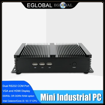 Ventiliatoriaus Pramoninis X86 Mini PC i7-8565U i5-8250U 7*24 Darbo 2*RS232 HDMI VGA 1*Lan 7*USB WiFi Aliuminio Patikima Itx Kompiuteris