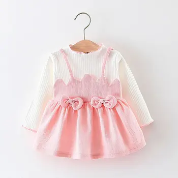 Pavasarį, rudenį baby girl drabužiai, suknelės 1 metų mergina kūdikio gimtadienio suknelė naujagimių ilgomis rankovėmis tinklelis kūdikių, mergaičių drabužiai suknelė