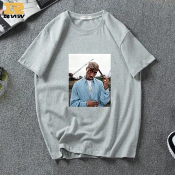 2Pac Tupac Amaru Shakur Makaveli Raper Mada Moterims/Vyrams White T-shirt Estetinės Grafinis hip-hop marškinėliai streetwear Spausdinti Marškinėlius