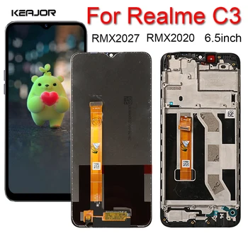 6.5 colių Ekranas KOLEGA Realme C3 RMX2027 LCD Ekrano Pakeitimas skaitmeninis keitiklis Asamblėjos Realme C3 RMX2020 Ekranas Jutiklinis Ekranas