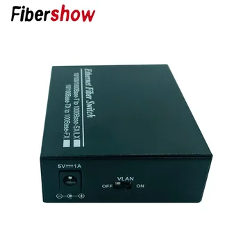 10/100/1000M Ethernet Pluošto jungiklis 2*RJ45 ir 1*SC Optinis Media Converter Vienos rūšies pluošto Uosto