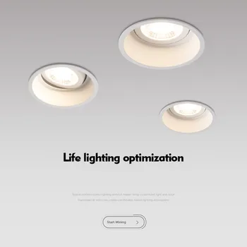 Anti Glare Vietoje šviesos LED 15W 12W 7W led Lubų Nišoje Downlight Reguliuojamas Įleidžiamas LED Lempos, patalpų led Downlight