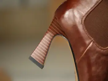 Krazing puodą ruožas batai natūralios odos aukštosios gatvės mados pažymėjo tne aukštos keista kulno paslysti ant elegantiška panele batai L03