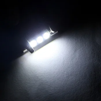 Edislight 4Pcs 29mm 3 SMD 5050 LED Interjero C5W Lemputės 6614F/6641 Automobilio Saulės Skydelis Kosmetinis Veidrodėlis, Žibintai Pakeisti Halogeninės lemputės
