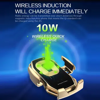 Automatinis Tvirtinimo 10W Qi Bevielio Automobilinis Įkroviklis, skirtas Samsung S10 S20 Bevielis Indukcinis Įkrauti iPhone, 11 XR Xs Laikiklis, Automobilinis
