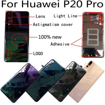 Originali Nauja Huawei P20 Pro CLT-AL00 CLT-L09 CLT-29 CLT-TL00 Stiklo Priekiniai galines Duris Korpusas Baterijos dangtelis Dangtelis + Klijai