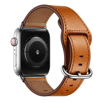 Dirželis Apple watch band 44mm 40mm iWatch juosta 42mm 38mm natūralios Odos linijos juosta watchband apyrankę iwatch serijos 6 se 5 4 3