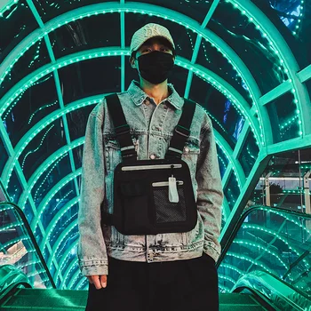Šviesą atspindinčios Taktinis Krepšiai Vyrų 2020 Naujų Krūtinės Įrenginys Maišelį Hip-hop Vyrų Nailono Krūtinės Liemenės Kišenėje Funkcinės Streetwear Vyrų Juosmens Krepšys