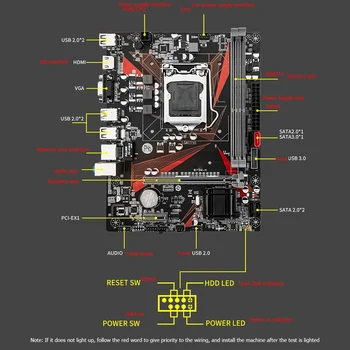Aukštos kokybės B75M-H-V3 LGA1155 Kompiuterio Darbastalio Plokštė 2xDDR3 1333/1 600mhz 16GB Atminties M-ATX Žaidimų Mainboard