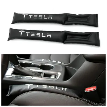 2x Automobilių Stiliaus Sėdynės Spragą Užpildo Organizatorius Nuotėkio Įrodymas, Trinkelėmis PU Odos, Tinka tesla Automobilių Reikmenys Įklija, Tesla MODEL 3 X S
