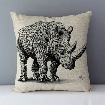 Jaukus sofos pagalvėlių namų dekoratyvinės pagalvės dramblys kola briedžių spausdinti gyvūnų užvalkalas 45x45cm medvilnės skalbiniai Housse de coussin