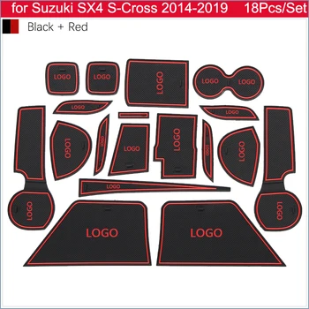 Anti-slydimo Durų Gumos Puodelio Pagalvėlių Suzuki SX4 S-Cross~2018 2019 Maruti SX-4 SX 4 S Cross SCross Groove Kilimėlis, Priedai