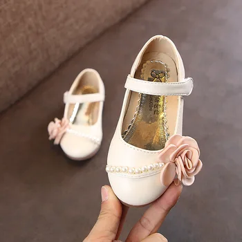 MX HY2019 Naują Pavasarį ir Rudenį-Vieną Batų Princesė Vaikų Minkšti Batai korėjiečių Leidimas Pearl Gėlių mergaičių batai Batai vaikams