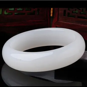 KYSZDL Nemokamas pristatymas Natūralaus balto akmens apyrankė Siauras versija mados elegantiška, Originali, natūralaus akmens Bangle Motinos dovana